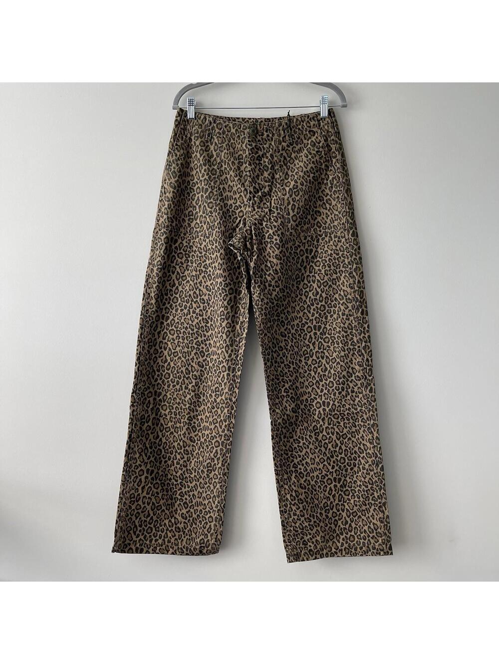 NWT ~ R13 Wide Leg Utility Pant in Leopard  Size 27 - Picture 2 of 8